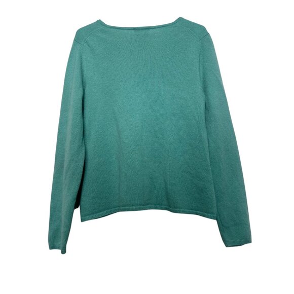 Vintage Charter Club 100% Cashmere Sweater Women Medium Green Preppy Office - Picture 2 of 10